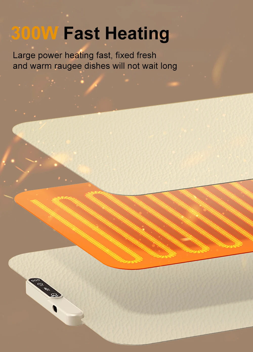 Chauffe-Plat Électrique Pliable en Silicone